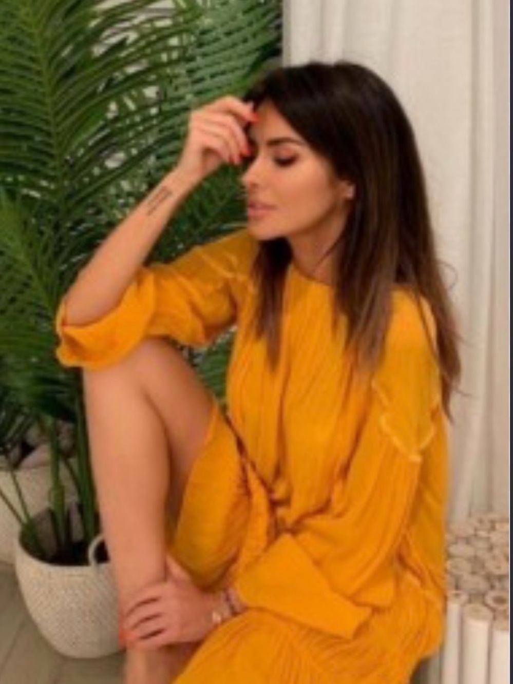 Zara Mustard Yellow Pleated Tunic Top